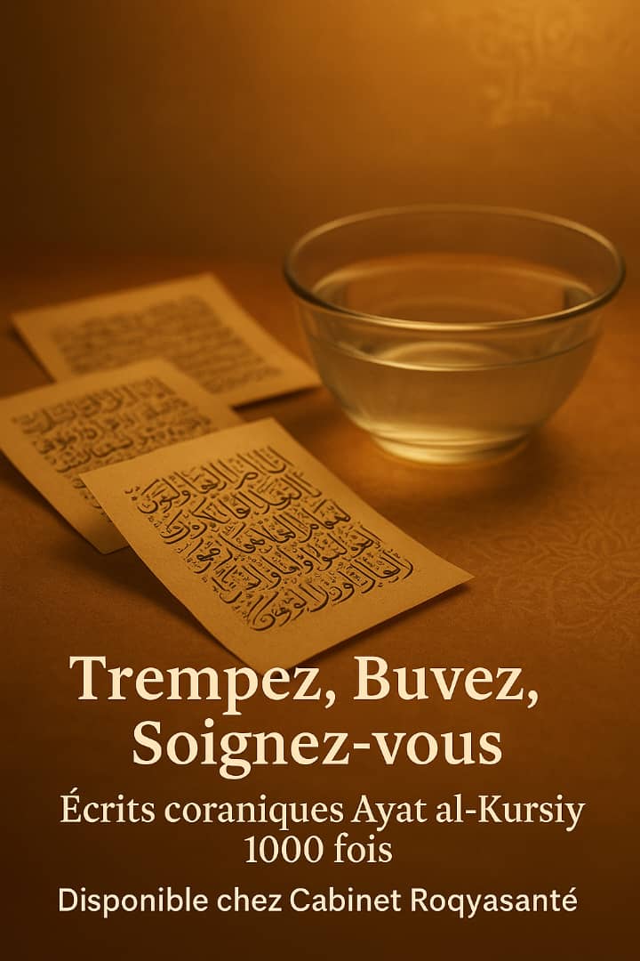 Feuilles coraniques - Ayat al-Kursi contre la sorcellerie et les djinns